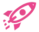 pink cartoon rocket